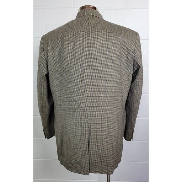 Ralph Lauren Mens Wool Houndstooth Check‎ Sport Coat Jacket 48L